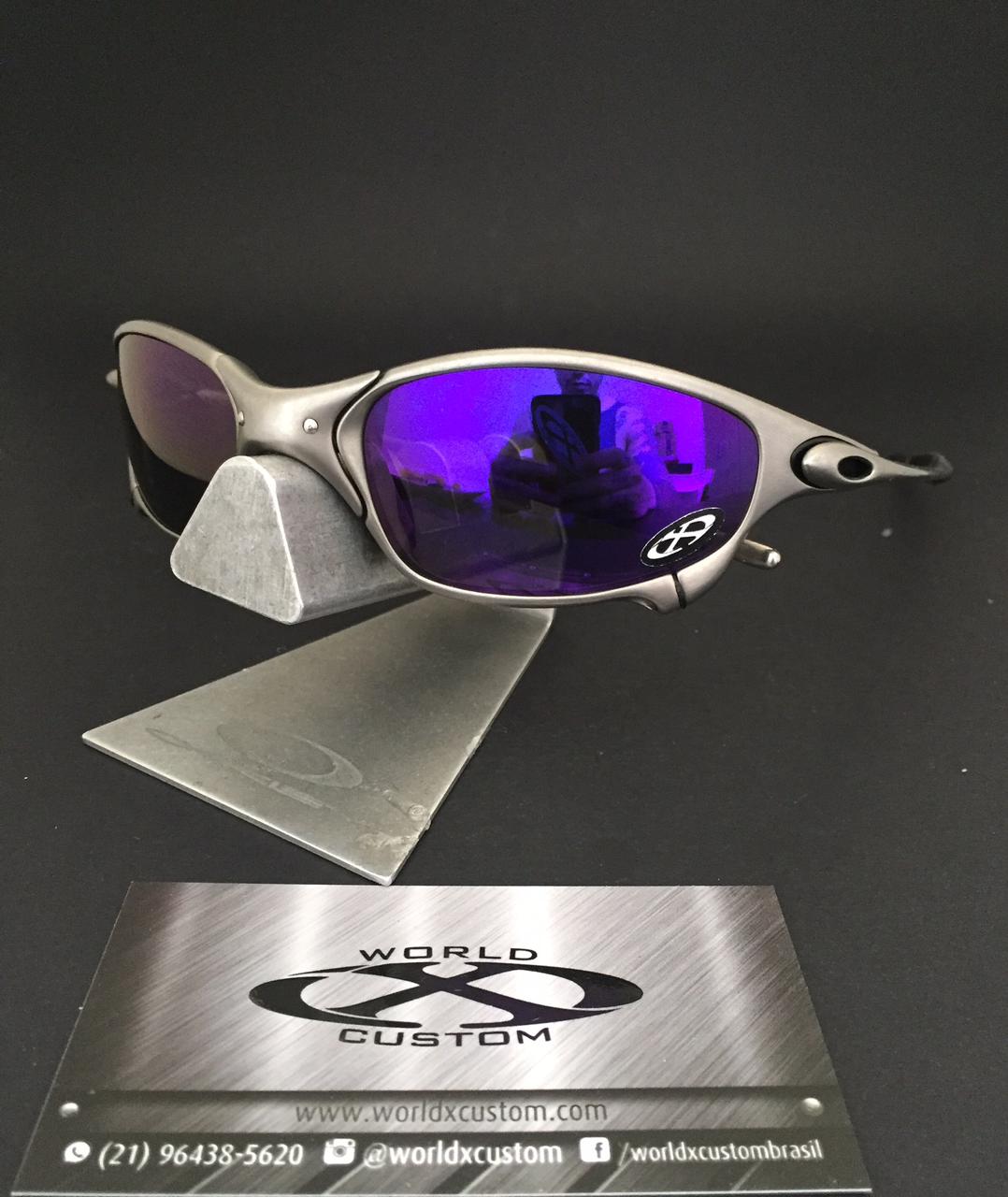 ÓCULOS OAKLEY JULIET TITANIO – LENTES VIOLET   (SEMINOVO) CUSTOM